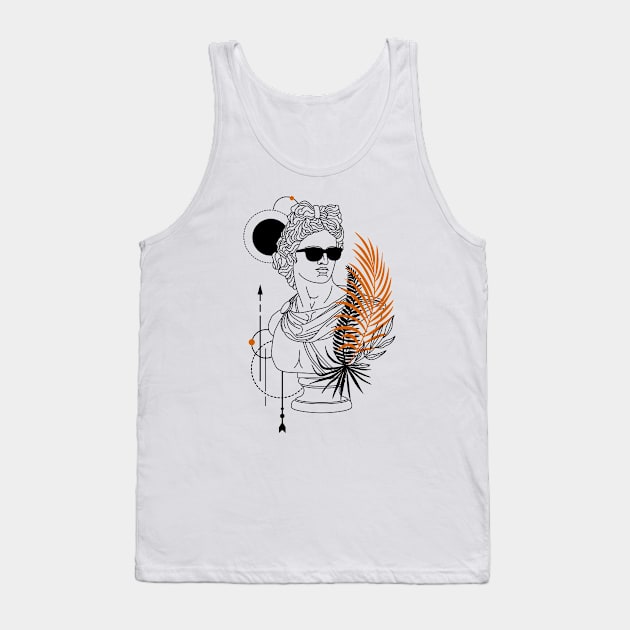 Funny Hipster Greek God Apollo Roman God Tank Top by Now Boarding